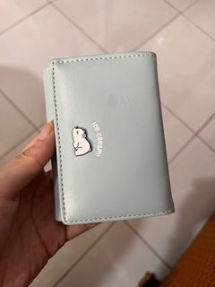 Dompet miniso mini wallet ice bear biru