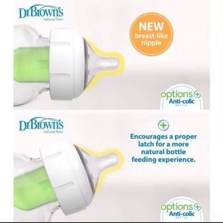 Dr. Brown’s Natural Flow Options+ PLUS Wide-Neck Nipple, size 3, 6m+ 2 sets 4 pieces