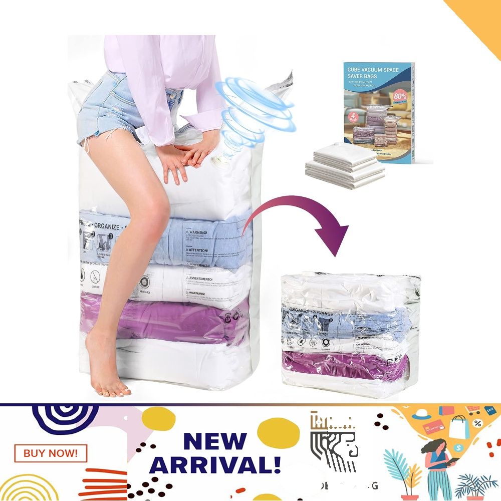 100cm*110cm No Pumping Vacuum Bags for Storing Clothes Large
