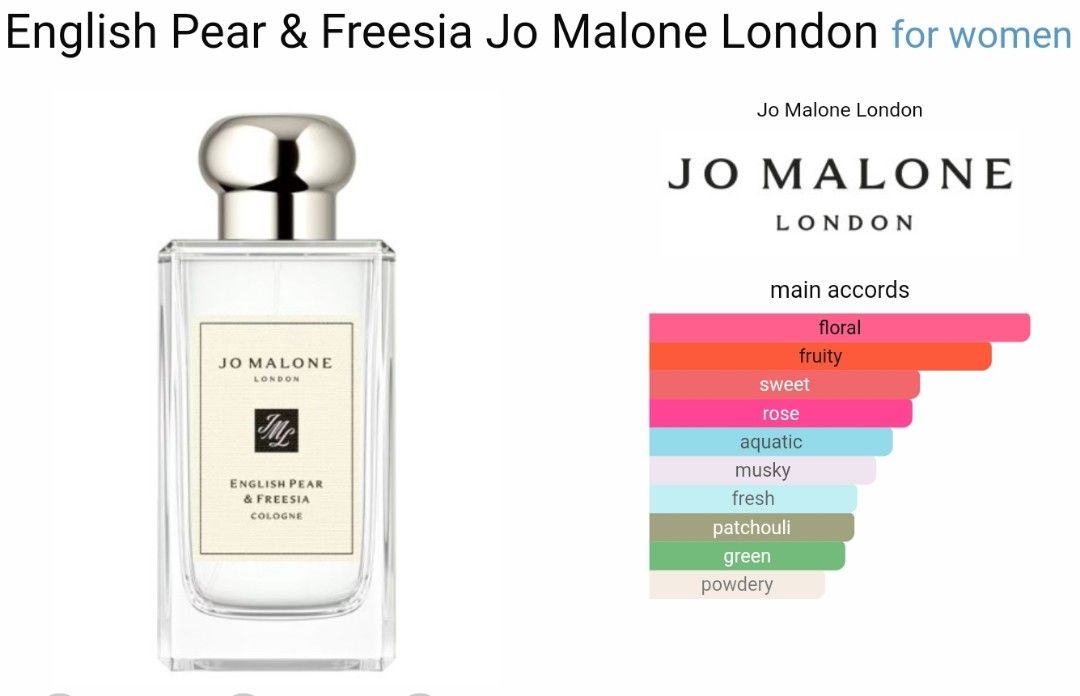 English Pear Freesia Jo Malone (100ml), Beauty Personal Care