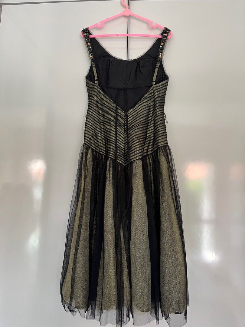 BCBG Gold and Black Evening dress