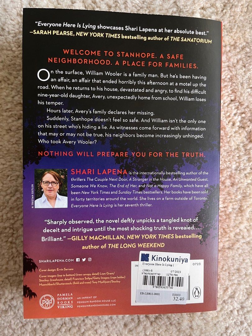 Everyone here is lying by shari lapena hobbies toys books