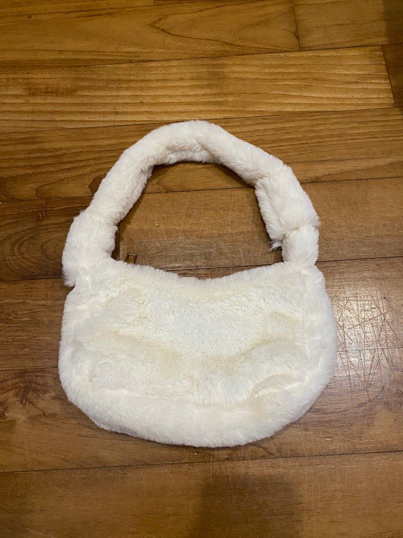 fluffy white shoulder bag Luxury Bags Wallets on Carousell