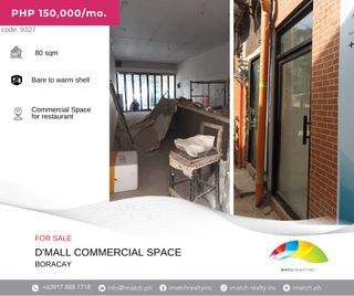 For Rent: Commercial Space for Restaurant near D Mall at Malay Boracay, P150k/mo.