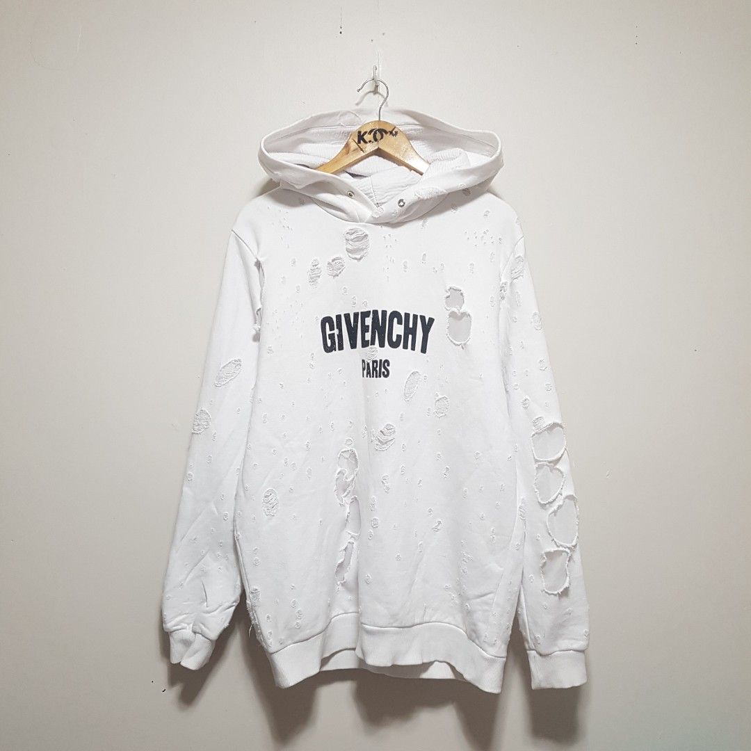 Givenchy distressed hoodie white sales