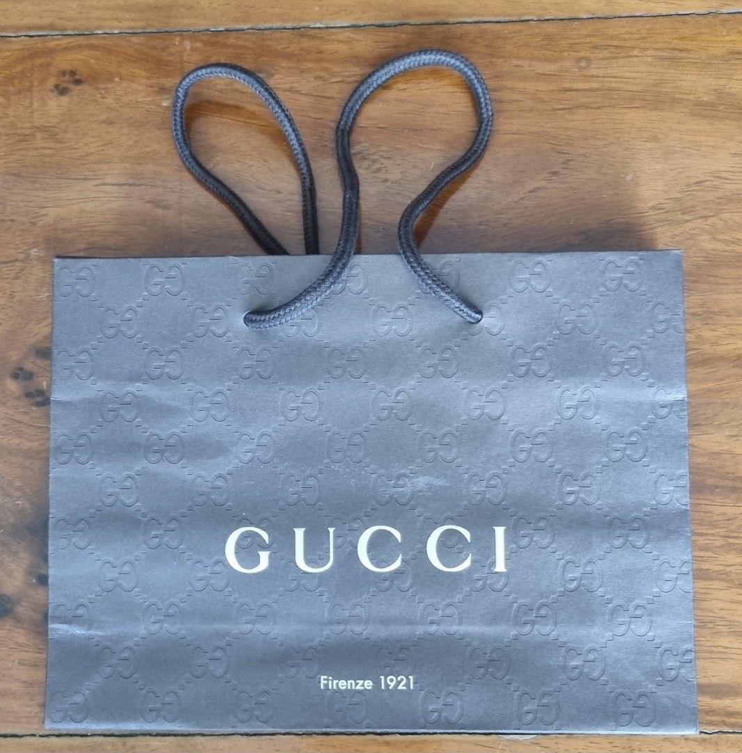 Authentic Gucci paper bag large, Luxury, Bags & Wallets on Carousell