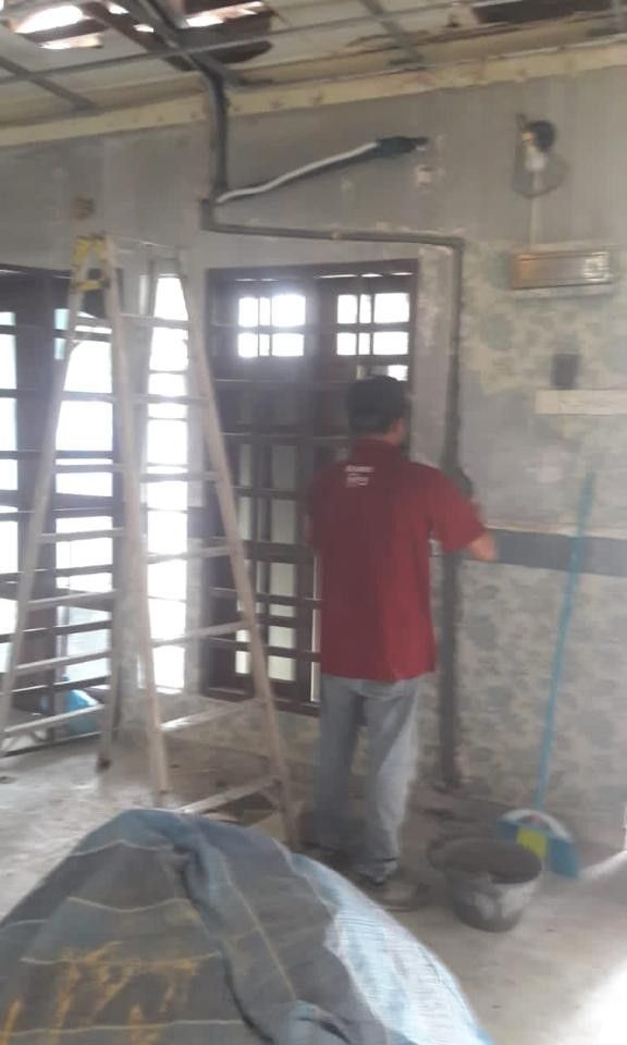 Hacking conceal Aircond Copper pipe with wiring, Services, Home