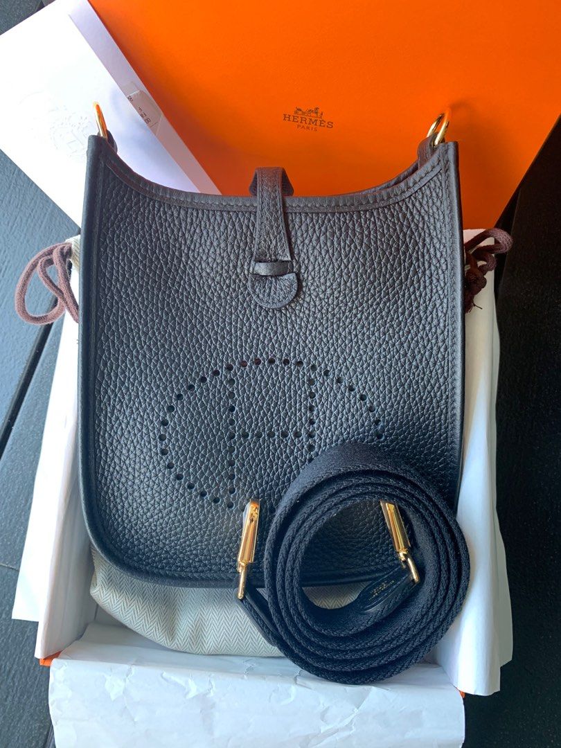 Hermes mini evelyne black best sale