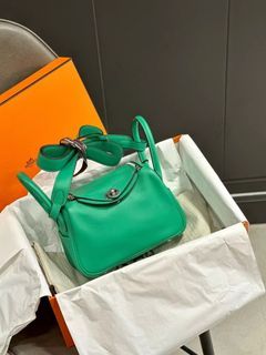 Hermès 34cm Special Order Etoupe & Etain Clemence Leather Lindy