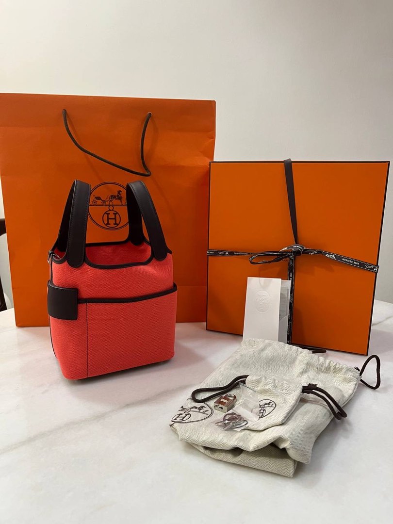 Hermes Rouge Sellier Picotin 18 GHW, Luxury, Bags & Wallets on Carousell