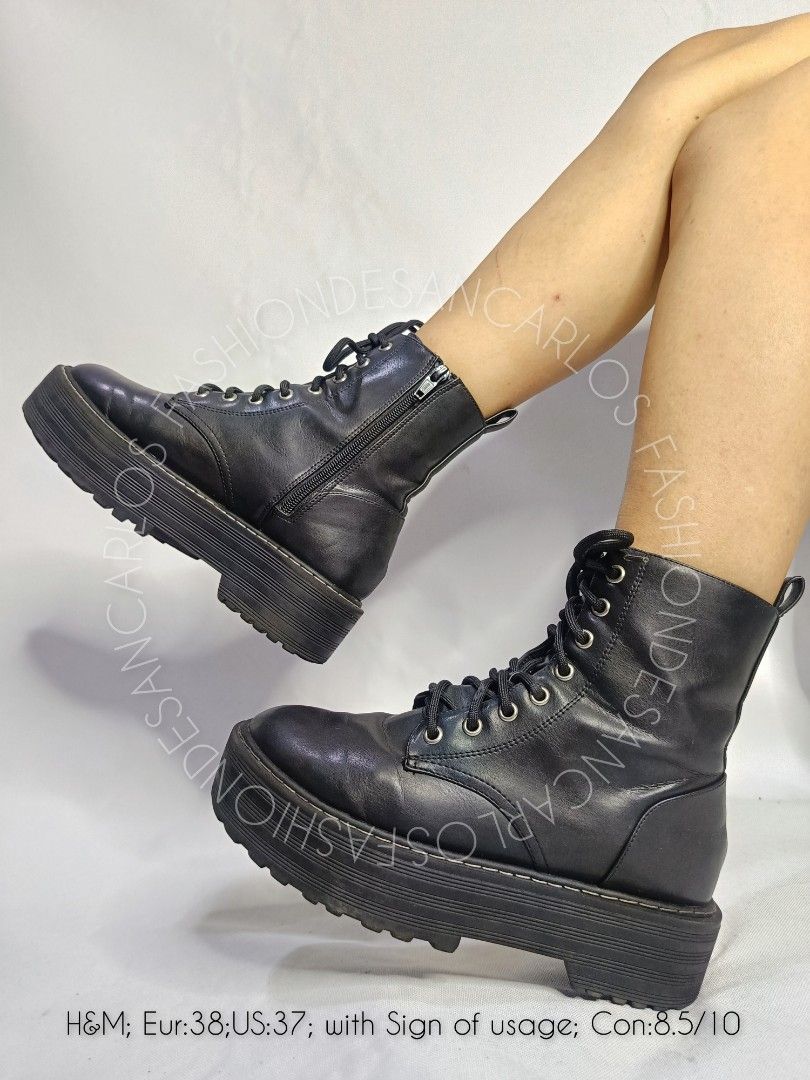 H M Chunky platform Boots Women s Fashion Footwear Boots on