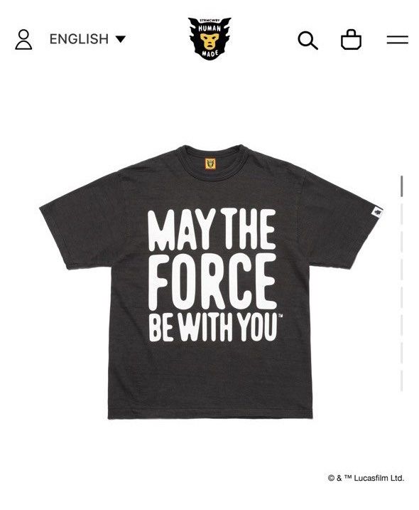 Human Made Starwars Graphic Tee - May the force be with you, 男裝