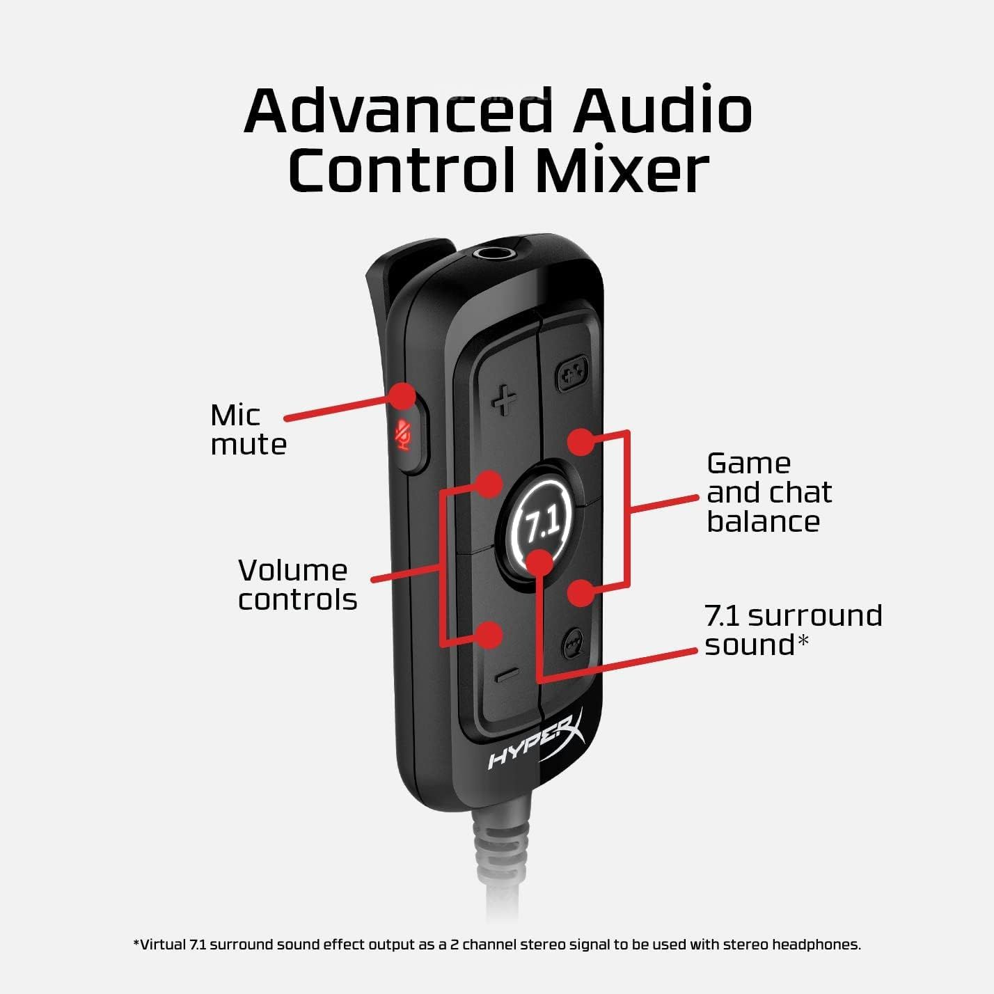 Hyperx cloud alpha s wired 7.1 surround sound gaming headset for shop pc with chat mixer and adjustable bass