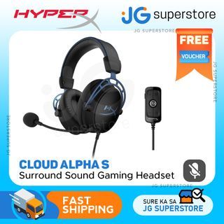 HyperX HX-HSCAS-BL/WW Cloud Alpha S- PC Gaming Headset, 7.1 Surround Sound, Adjustable Bass, Noise Cancelling for PC, Xbox One, etc.  | JG Superstore