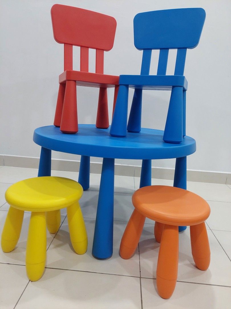 IKEA Children Set Table with 2 Chairs & 2 Stools, Babies & Kids, Baby