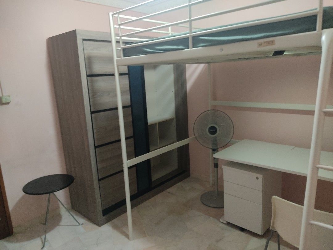 Ikea Queen Size Loft Bed with Mattress, Furniture & Home Living