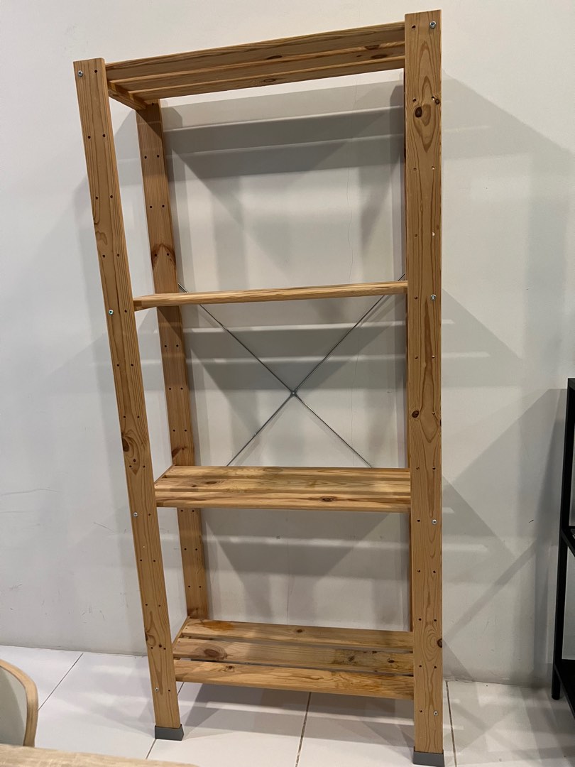 Ikea wood shelf, Furniture & Home Living, Furniture, Shelves,