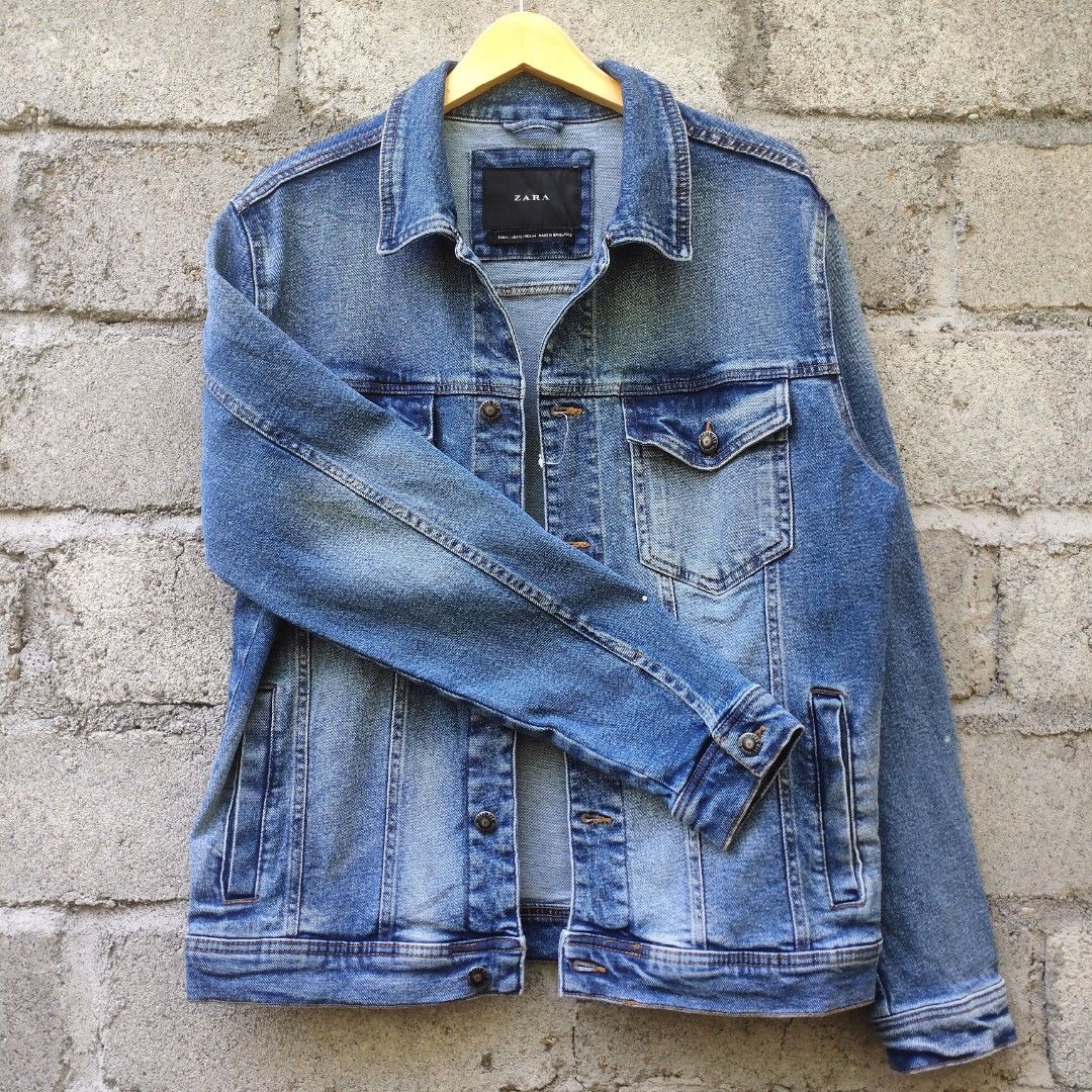 Jaket Jeans Zara Man Fesyen Pria Pakaian Baju Luaran di Carousell