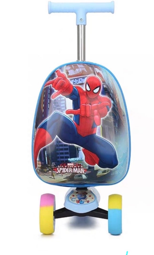 Kids Luggage Scooter Spiderman Foldable Hobbies Toys Travel