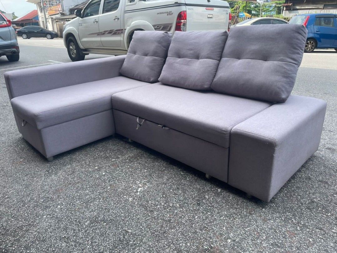 L shape sofa bed, Furniture & Home Living, Furniture, Sofas on Carousell