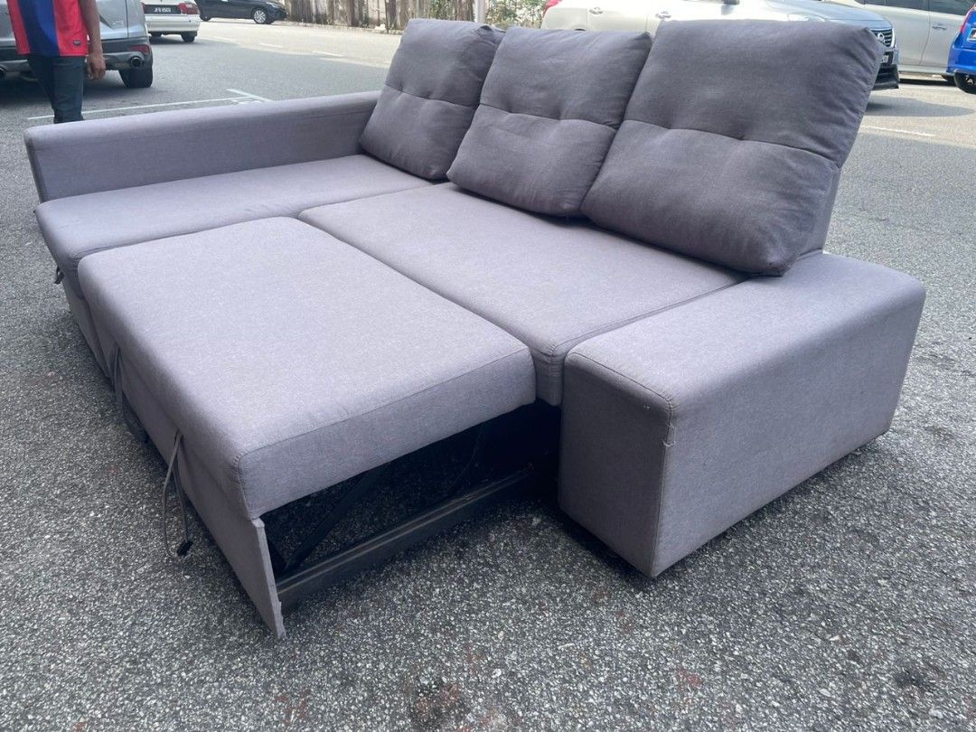 L shape sofa bed, Furniture & Home Living, Furniture, Sofas on Carousell