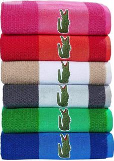 Lacoste Logo Bath Towel, 100% Cotton, 650 GSM, 30"x52