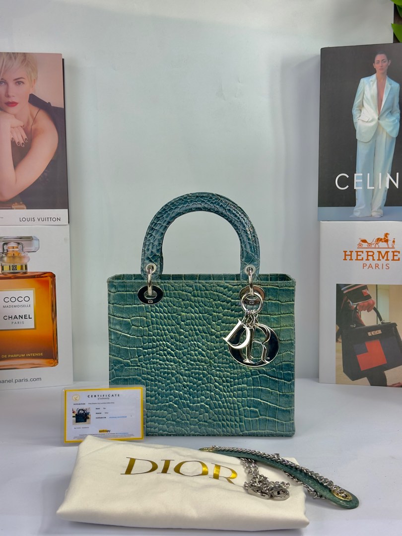 LADY DIOR CROC EMERALD GREEN SVH on Carousell