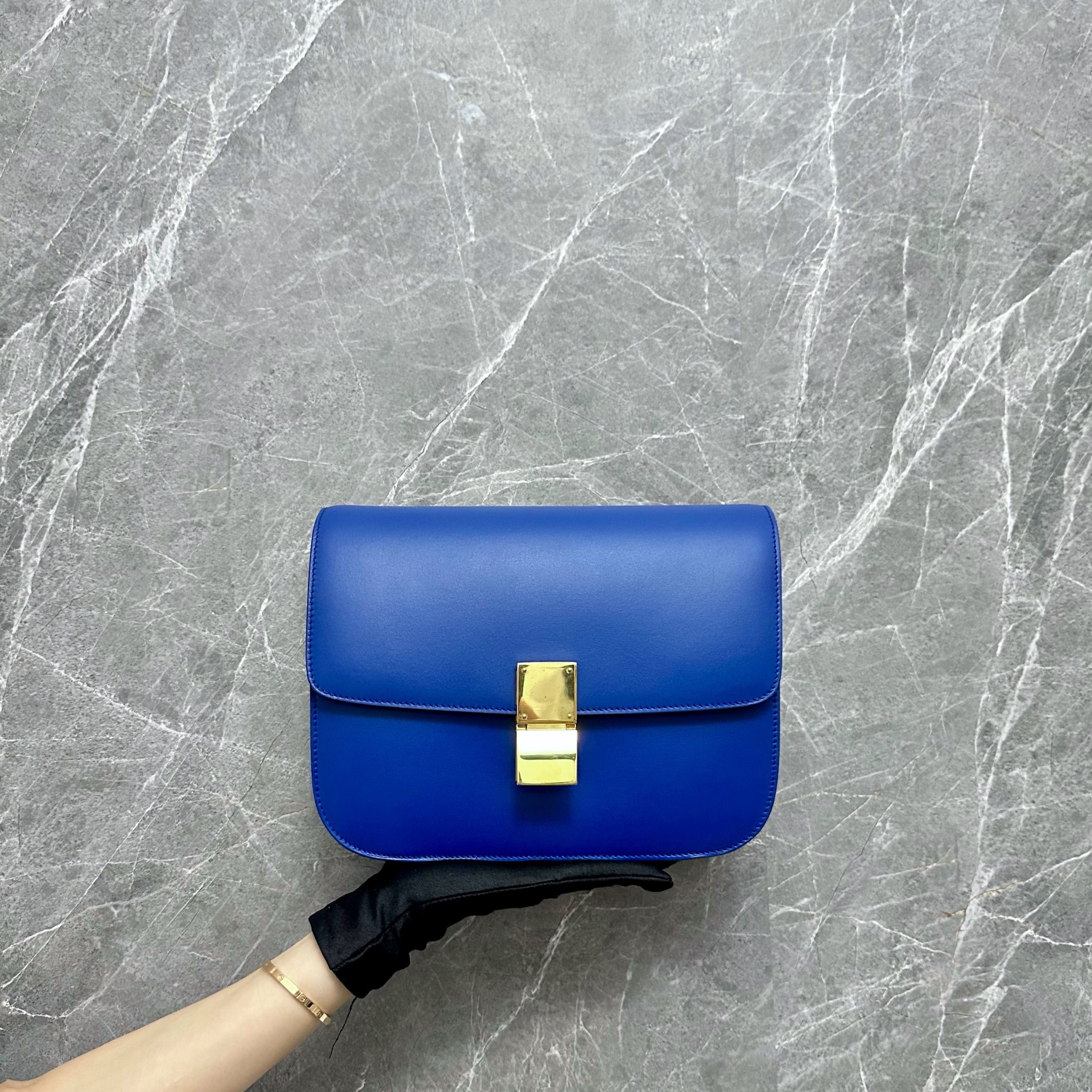 Celine box bag blue shop