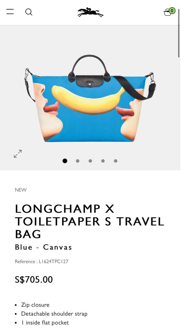 Longchamp x ToiletPaper S Travel bag Red - Canvas (L1624TPD545)