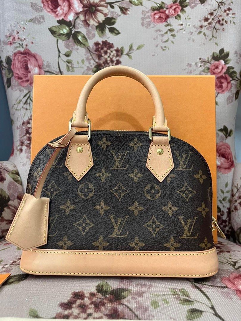 New Auth LOUIS VUITTON Alma BB in Monogram Microchip