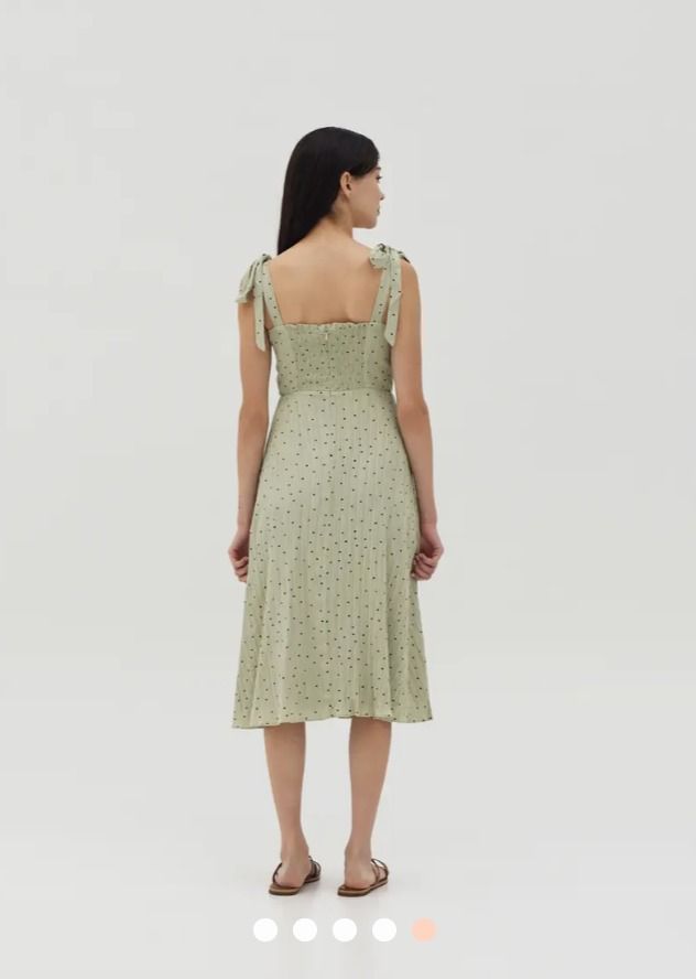 Love Bonito Olyvia Tie Shoulder Textured Polka Dot Dress (Sage), Women's  Fashion, Dresses & Sets, Dresses on Carousell