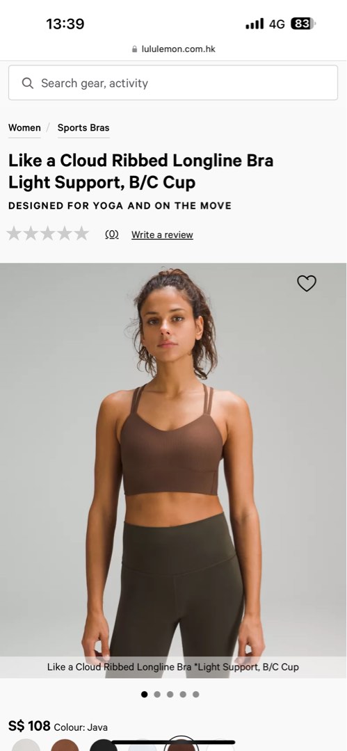 Lululemon Like a Cloud Ribbed Longline Bra Light Support, B/C Cup, Women's  Fashion, Activewear on Carousell