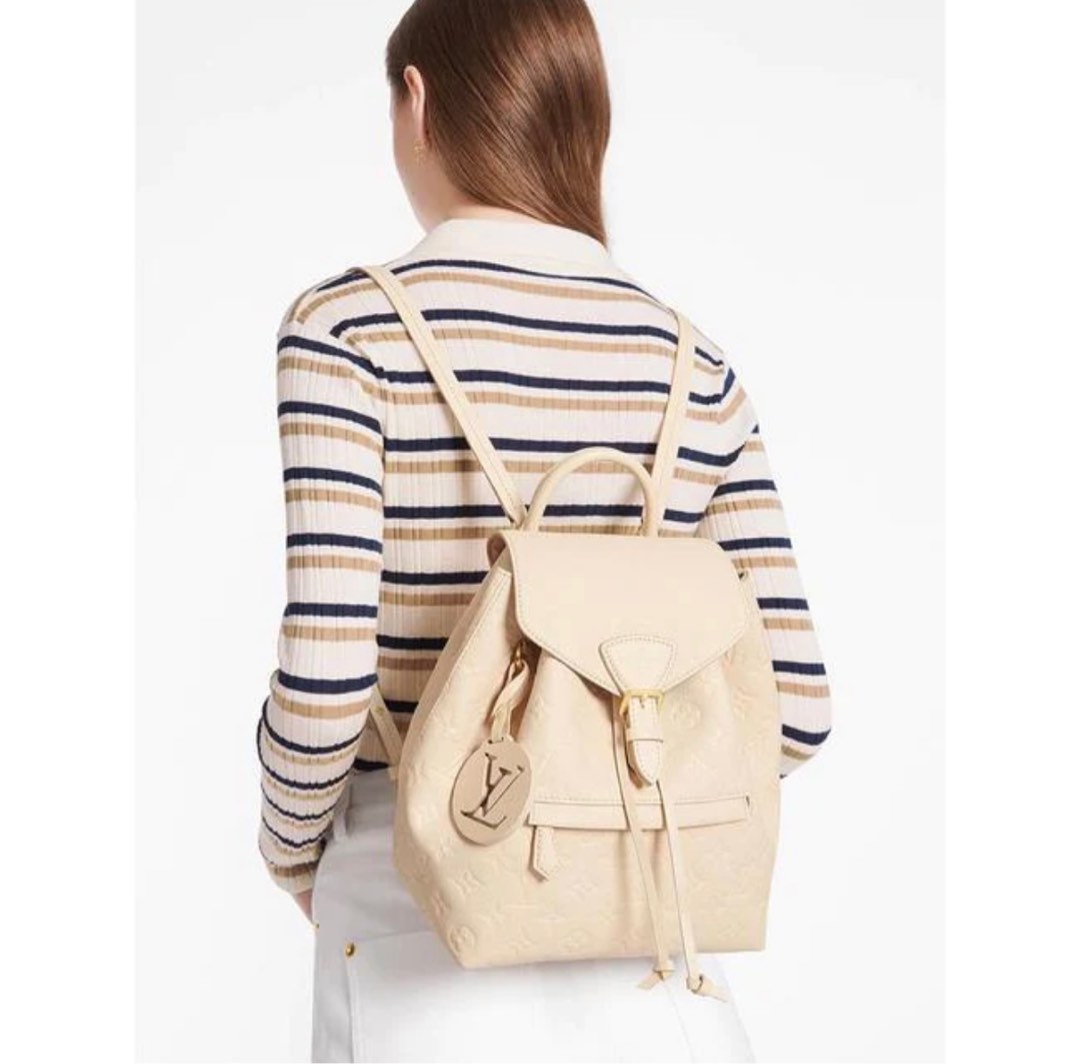 LV Montsouris Bagpack White Monogram Luxury Bags Wallets on