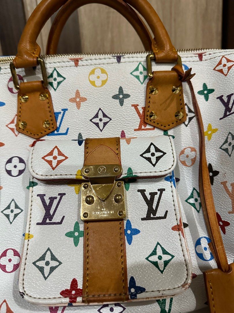 Preloved. LV Papillon White Multicolor (Japan), Luxury, Bags & Wallets on  Carousell