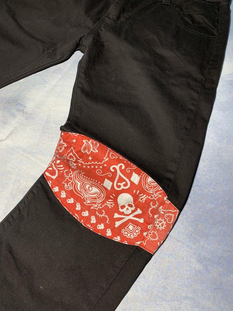 マスターマインド mastermind サスクワッチファブリックス ペイズリーデザインデニムパンツ XL ブラック 【99】 Mastermind × Sasquatchfabrix. ストレッチ パンツ マスターマインド