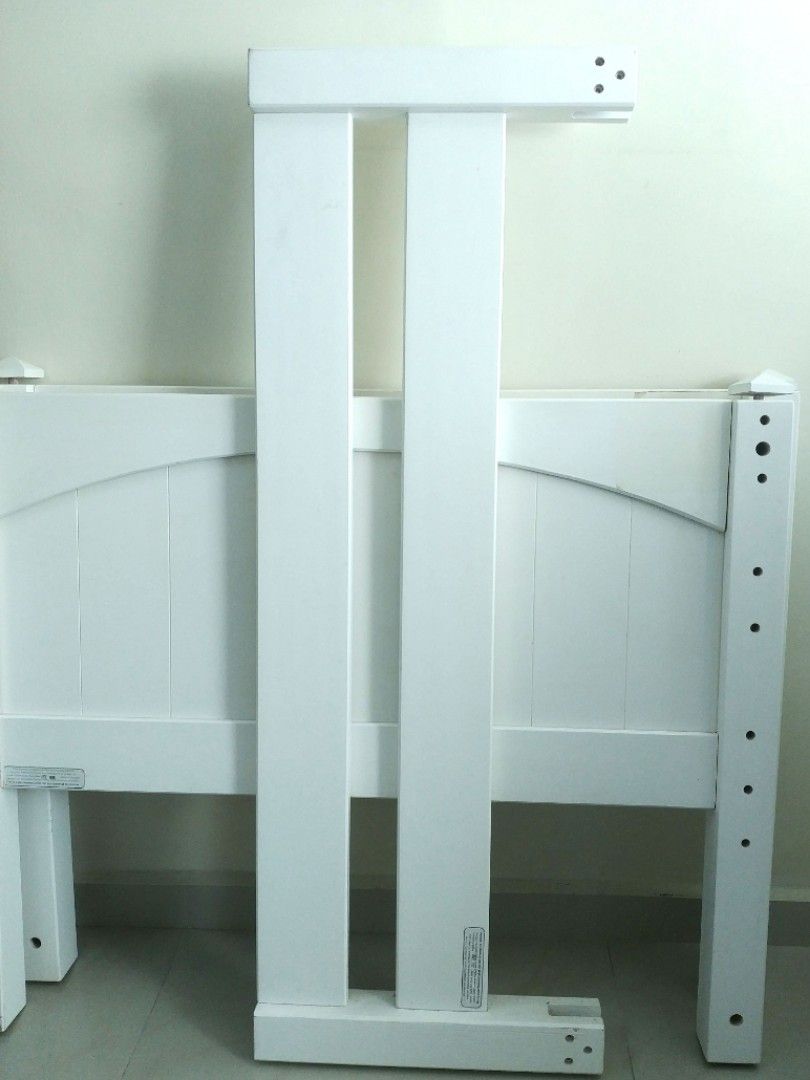 Maxtrix kids double decker white bunk bed frame with straight ladder