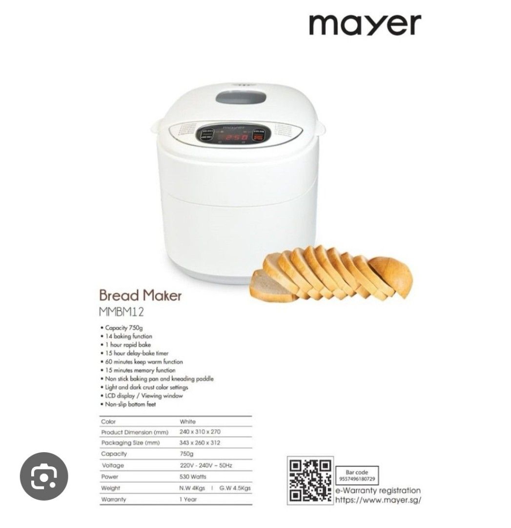 Mayer online bread maker