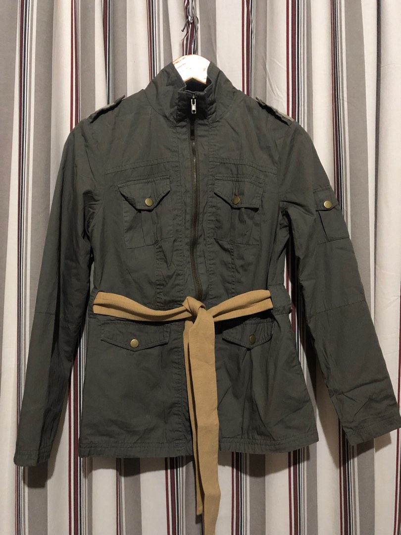 Military Green Jacket Belted on Carousell