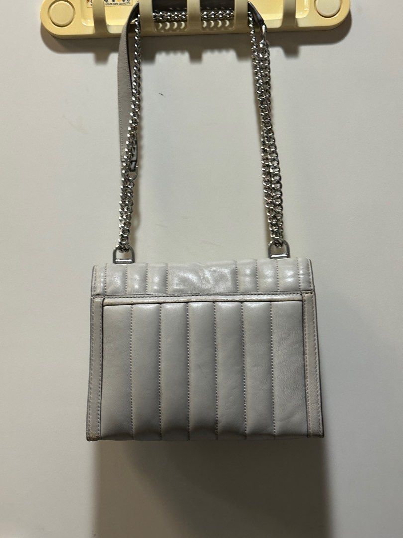 MK Michael Kors leather light grey colour Crossbody bag cross body bag 90 new 100 real