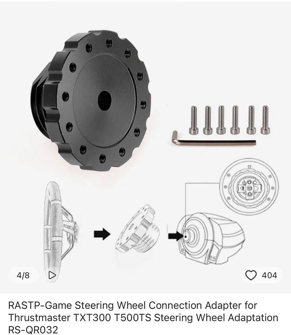 MOMO steering wheel + adapter (Thrustmaster wheel base ) T300/TGT etc., Car Accessories