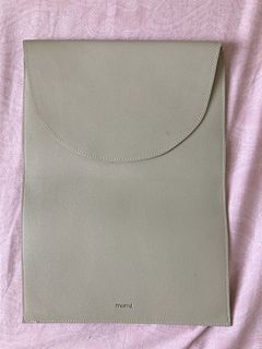 Mumi Macbook or laptop leather sleeve / case (light sage green)