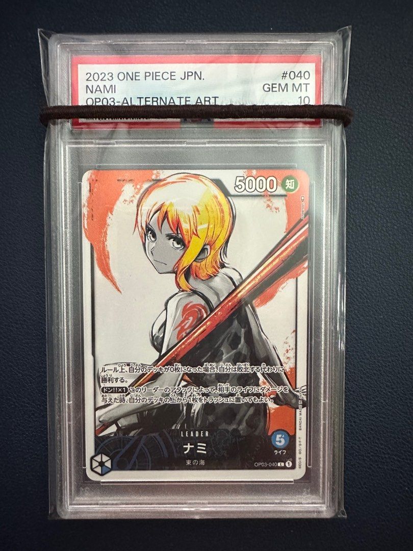 One Piece TCG OP03-040 Nami (L Leader Card) AA PSA 10