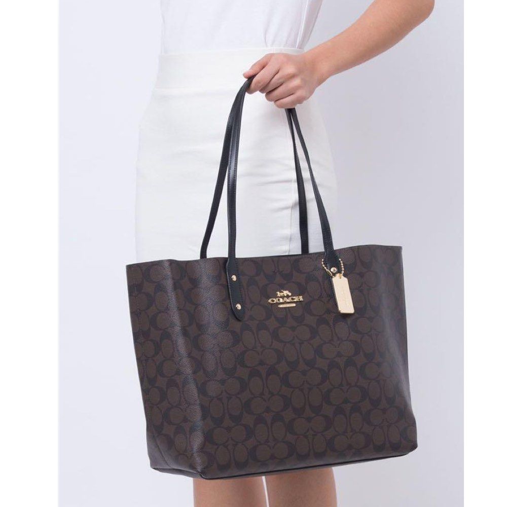 Coach black sales town tote