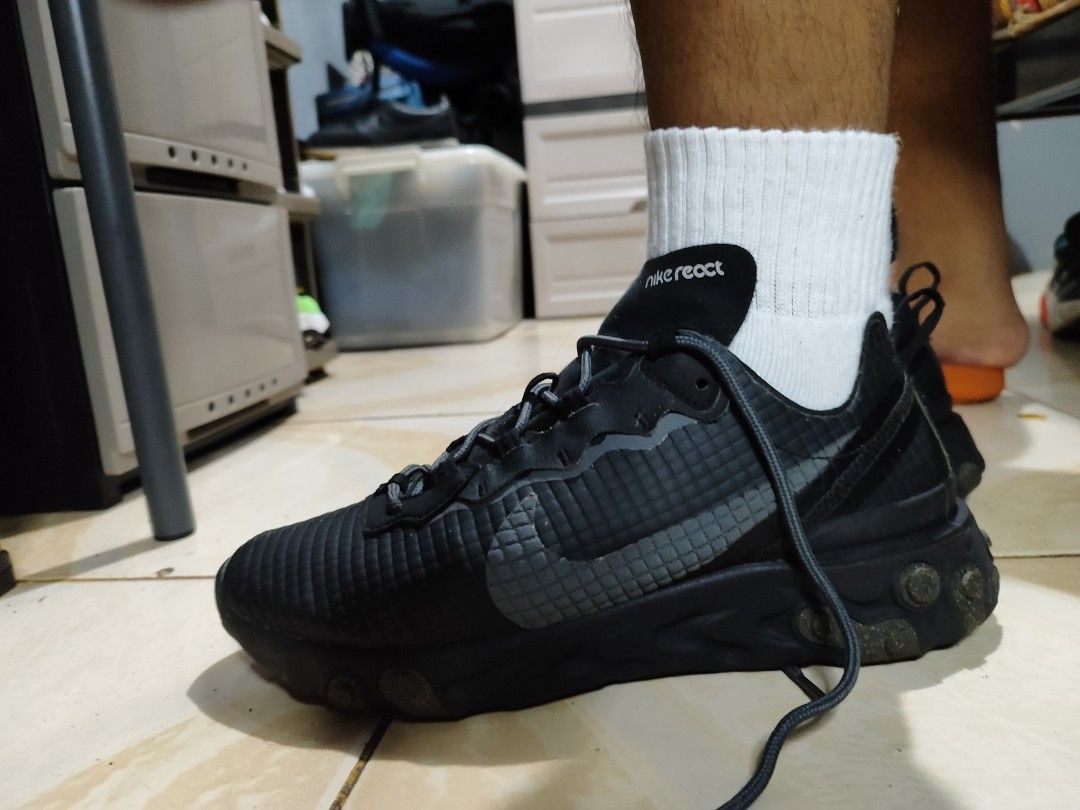 Original Nike React Element 55 Premium Black Size 9US Luxury