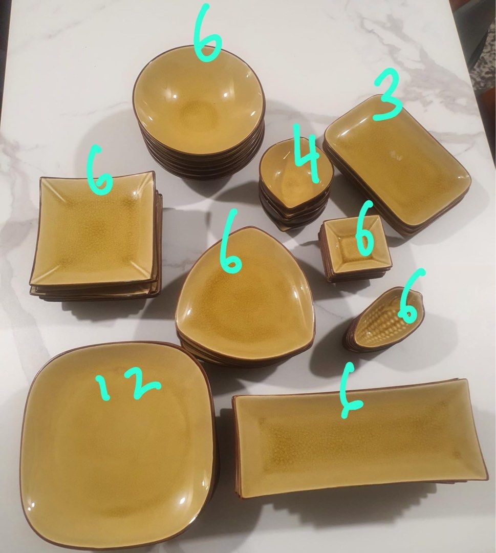 Plates and bowls set, Furniture & Home Living, Kitchenware & Tableware