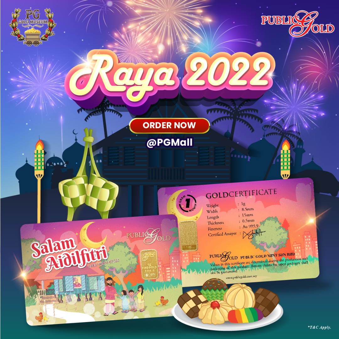 Public Gold Bullion Bar PG 1g (Au 999.9) 24K Raya 2022, Hobbies