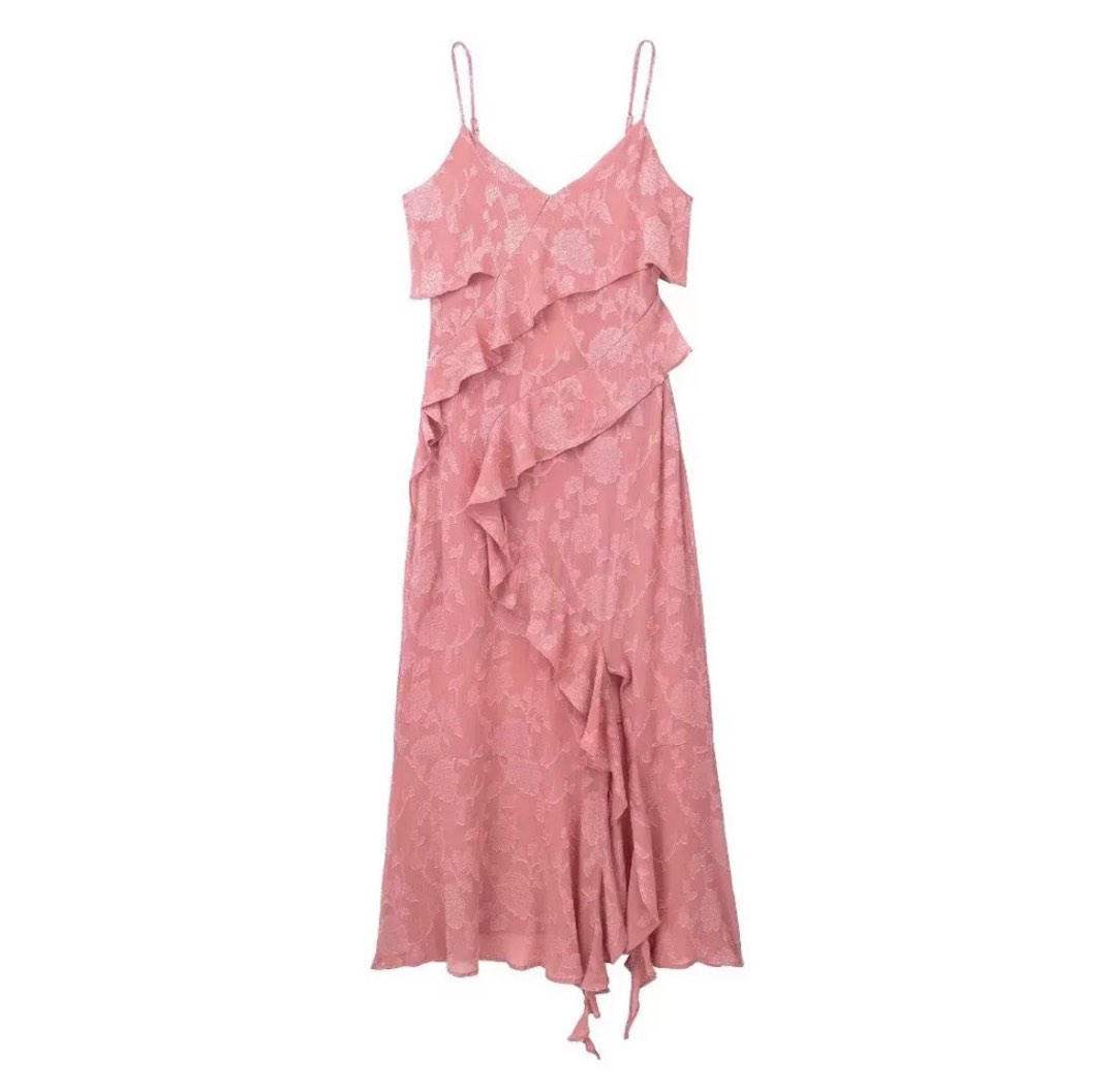 Delicate Sunshine Floral Print Sling Maxi Dress
