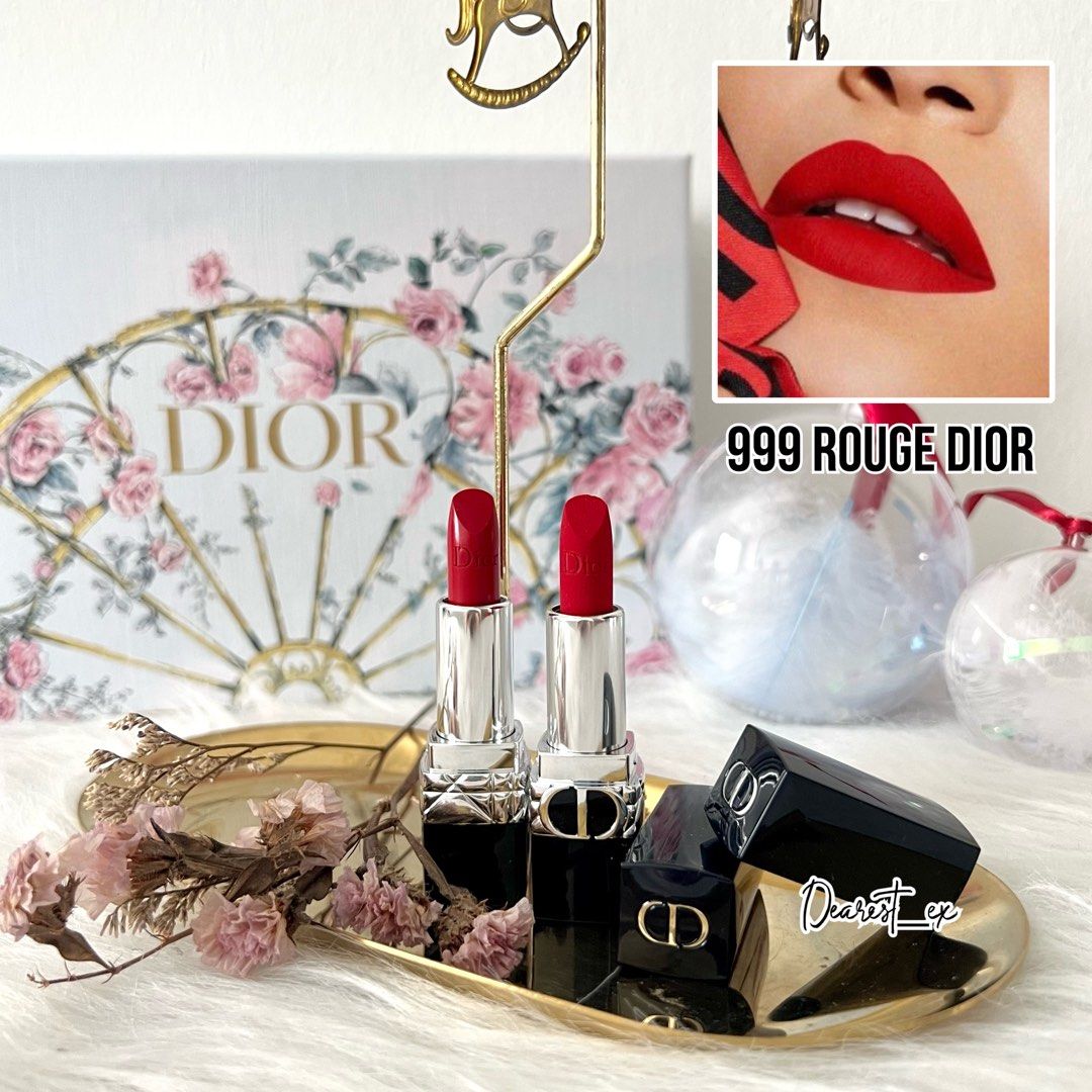 SALE DIOR Rouge Couture Color Mini Lipstick 999 Rouge Dior Satin