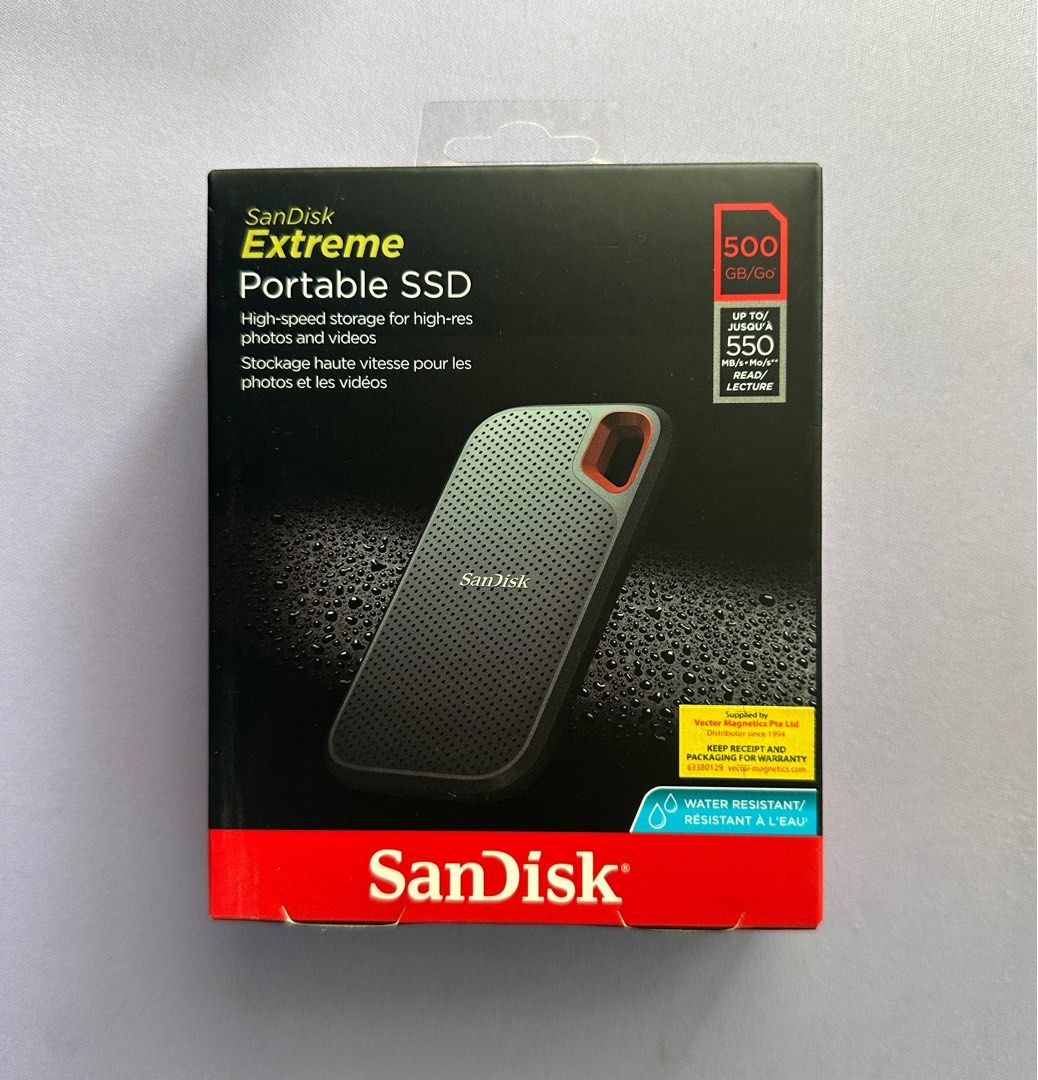 Sandisk extreme portable ssd e60 hotsell 500gb