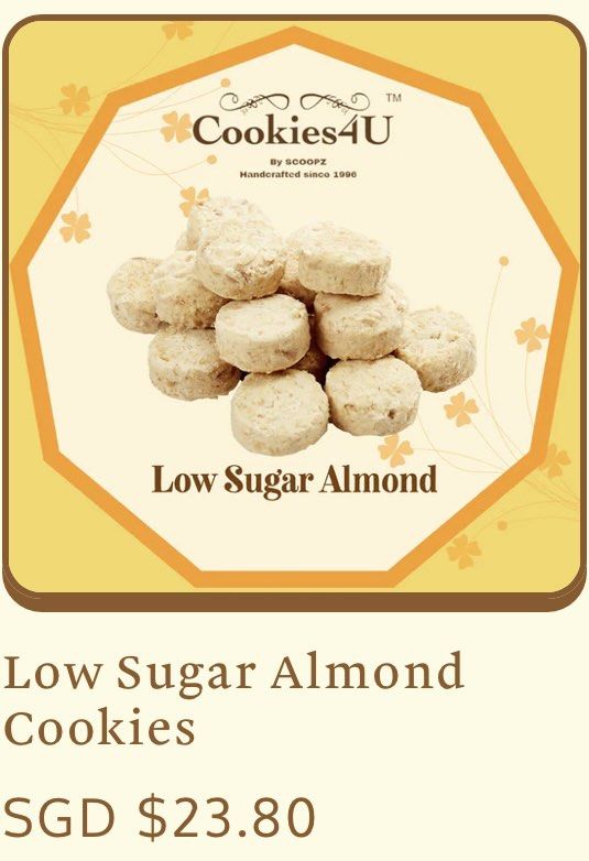 Scoopz Almond cookies x 6 Low sugar, Food & Drinks, Local Eats on